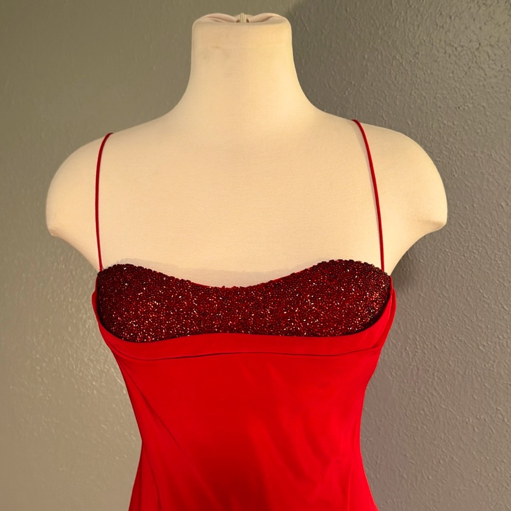 Elegant Red Sequin Prom Dress